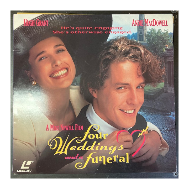 Four Weddings And A Funeral LaserDisc (VG+/VG+) -komedia/draama-