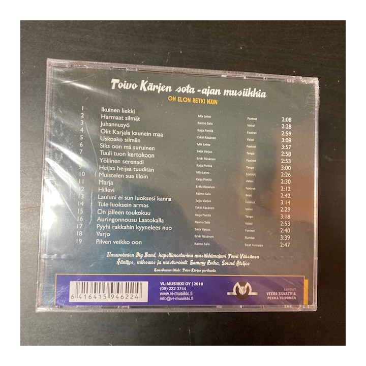 Ilmavoimien Big Band - On elon retki näin (Toivo Kärjen sota-ajan musiikkia) CD (avaamaton) -iskelmä-
