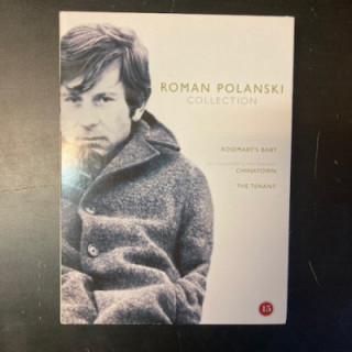 Roman Polanski Collection (Rosemaryn painajainen / Chinatown / Vuokralainen) 3DVD (VG+-M-/M-) -jännitys-