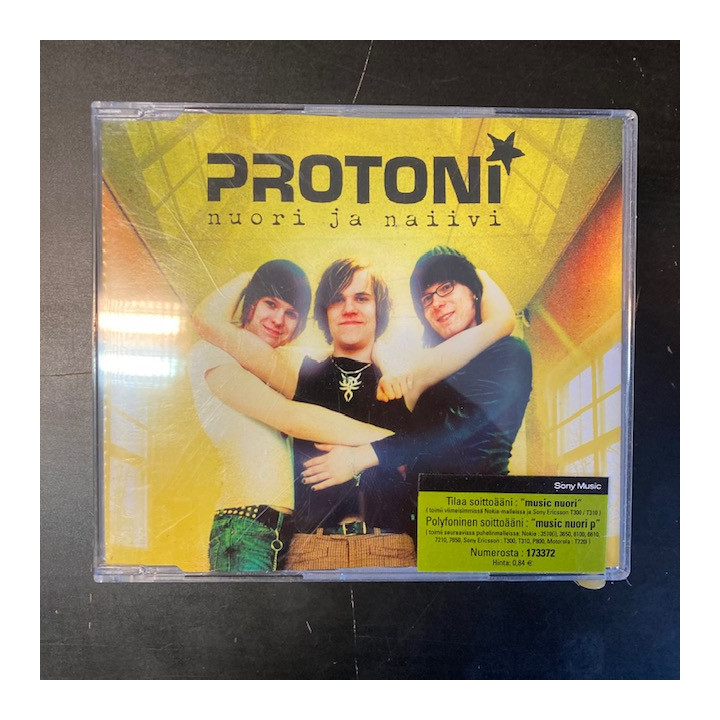 Protoni - Nuori ja naiivi CDS (VG+/M-) -pop rock-