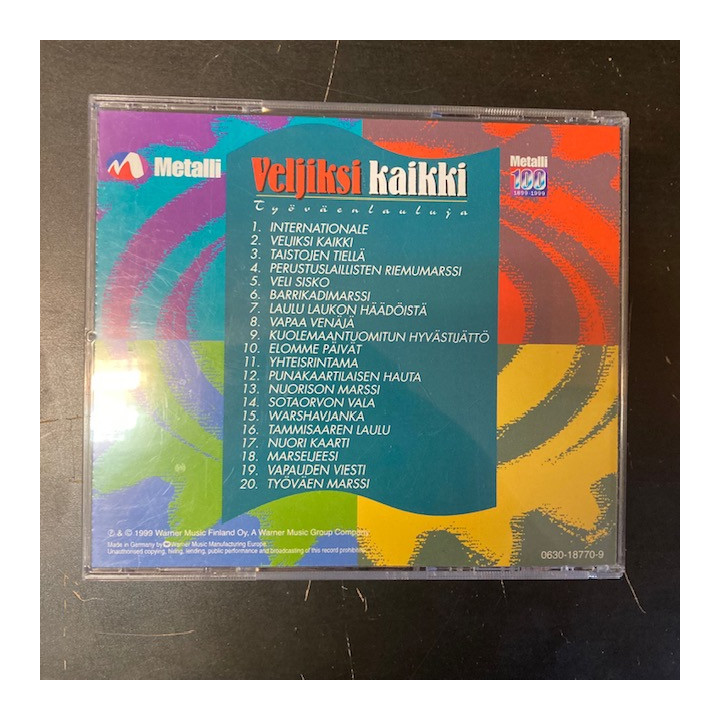 V/A - Veljiksi kaikki (työväenlauluja) CD (VG+/M-)