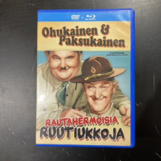 Ohukainen ja Paksukainen - Rautahermoisia ruutiukkoja DVD+Blu-ray (VG-M-/M-) -komedia-