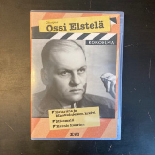 Ossi Elstelä - kokoelma (Katariina ja Munkkiniemen kreivi / Miesmalli / Kaunis Kaarina) 3DVD (VG+/M-) -draama/komedia-