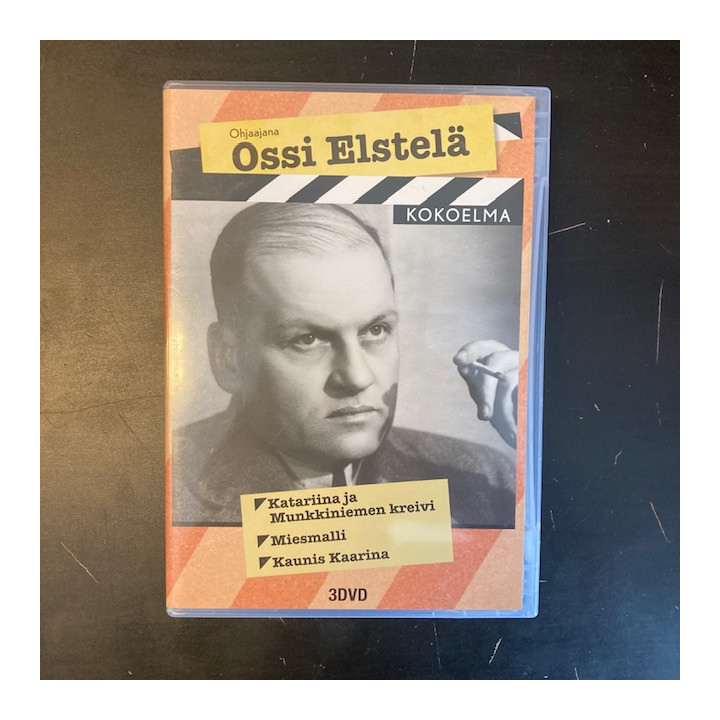 Ossi Elstelä - kokoelma (Katariina ja Munkkiniemen kreivi / Miesmalli / Kaunis Kaarina) 3DVD (VG+/M-) -draama/komedia-