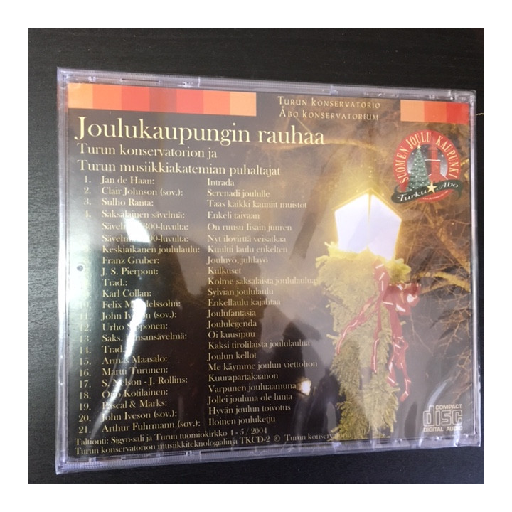 Turun konservatorion ja Turun musiikkiakatemian puhaltajat - Joulukaupungin rauhaa CD (avaamaton) -joululevy-
