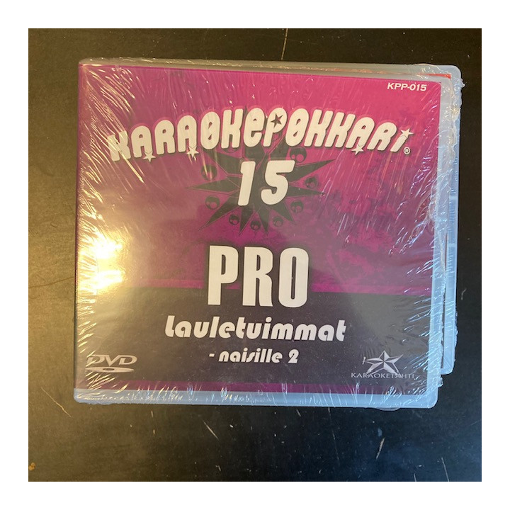 Karaokepokkari Pro 15 - Lauletuimmat naisille 2 DVD (avaamaton) -karaoke-