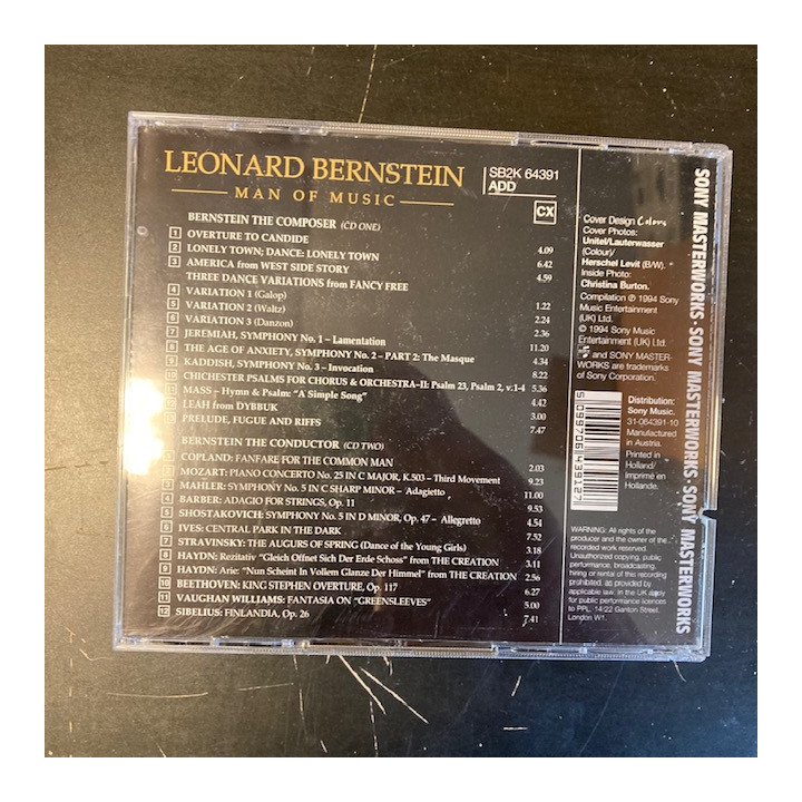 Leonard Bernstein - Man Of Music 2CD (M-/VG+) -klassinen-