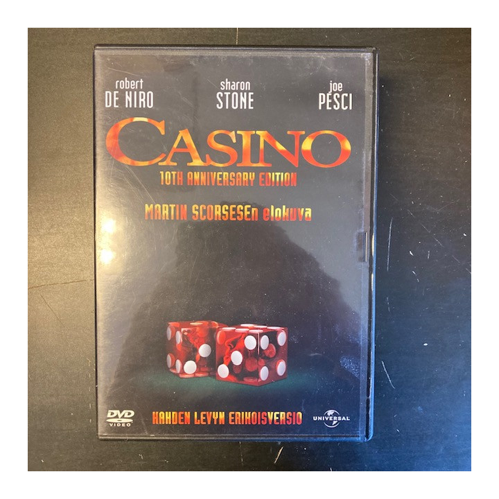 Casino (10th anniversary edition) 2DVD (VG+/M-) -draama-