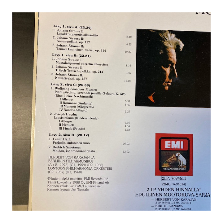 Herbert von Karajan - Kapellimestarin muotokuva 2LP (VG+-M-/VG+) -klassinen-