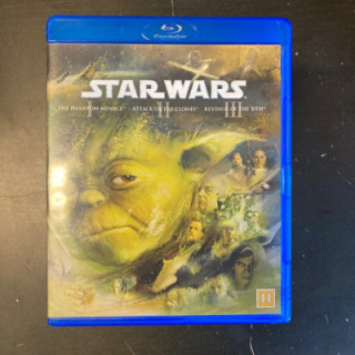 Star Wars I-III (Prequel Trilogy) Blu-ray (M-/VG) -seikkailu/sci-fi-
