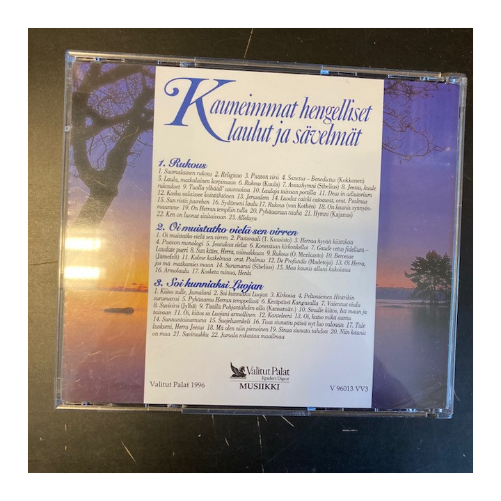 Kauneimmat hengelliset laulut ja sävelmät 3CD (M-/M-) -gospel-