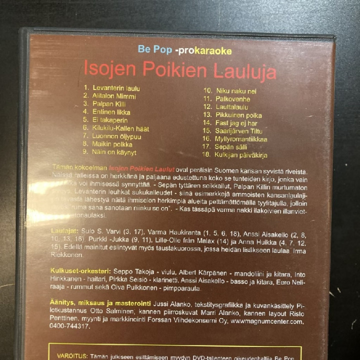 Isojen poikien lauluja (prokaraoke) DVD (M-/M-) -karaoke-