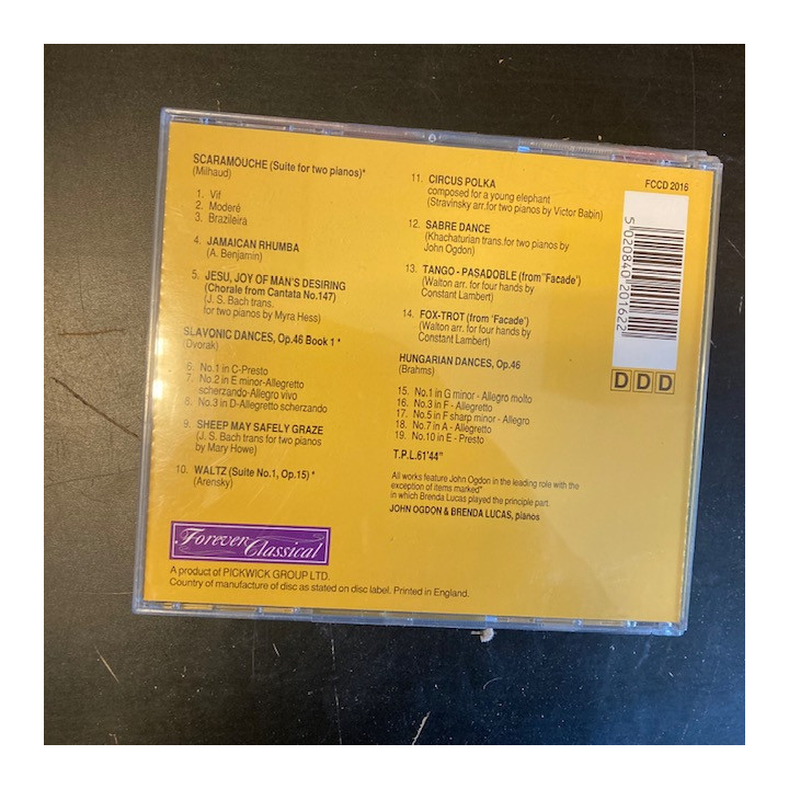 John Ogdon & Brenda Lucas - Music For Two Pianos CD (VG+/M-) -klassinen-
