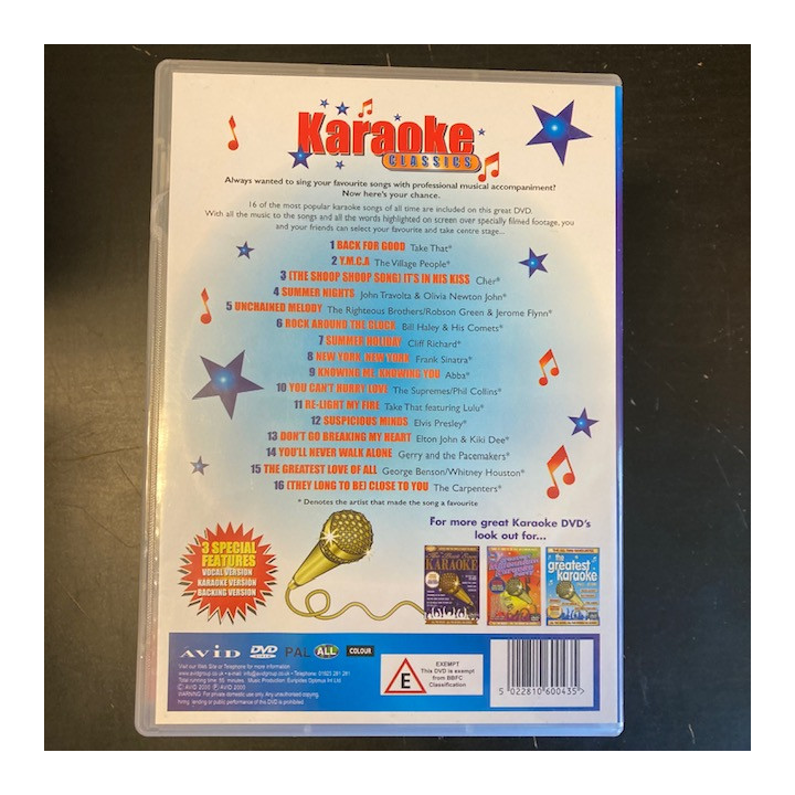 Karaoke Classics DVD (VG+/M-) -karaoke-
