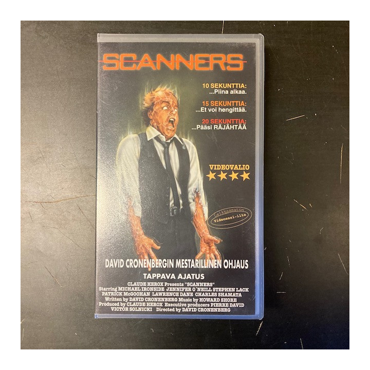 Scanners - tappava ajatus VHS (VG+/M-) -kauhu/sci-fi-