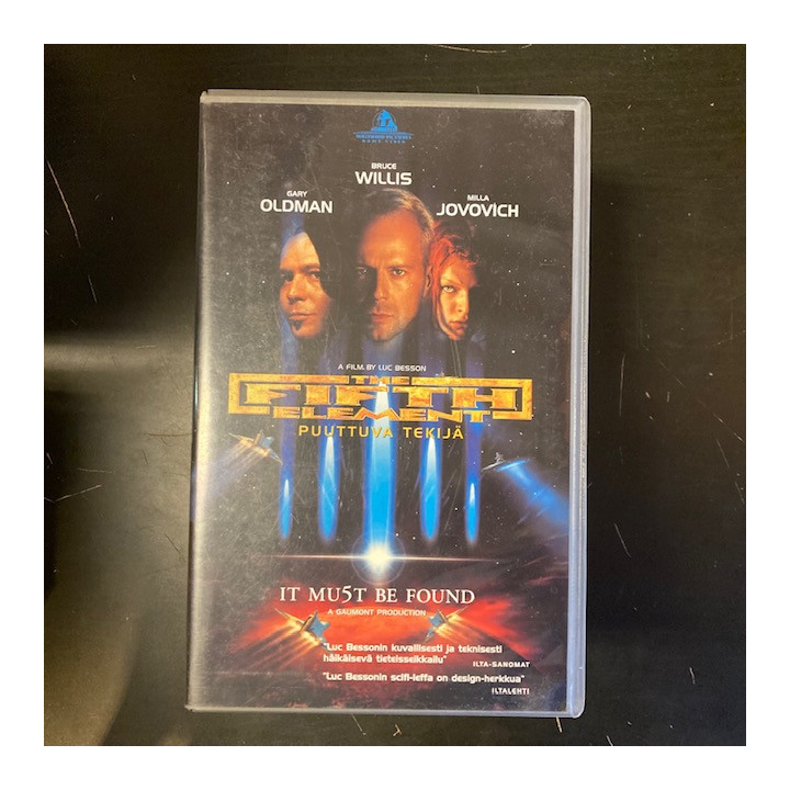 Fifth Element - puuttuva tekijä VHS (VG+/M-) -toiminta/sci-fi-