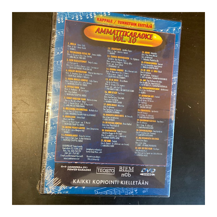 Power Karaoke Pro - Ammattikaraoke Vol. 10 DVD (avaamaton) -karaoke-