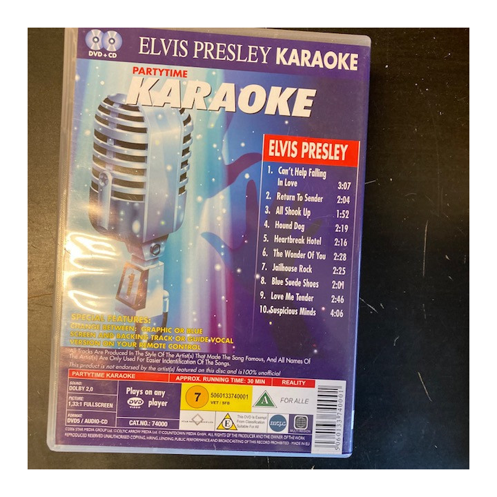 Partytime Karaoke - Elvis Presley DVD+CD (VG+-M-/M-) -karaoke-