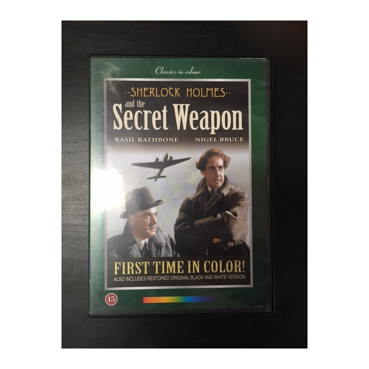 Sherlock Holmes ja salainen ase DVD (VG+/M-) -jännitys-