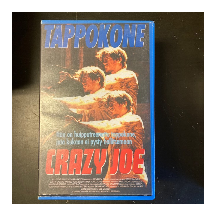 Crazy Joe - tappokone VHS (VG+/VG+) -toiminta-