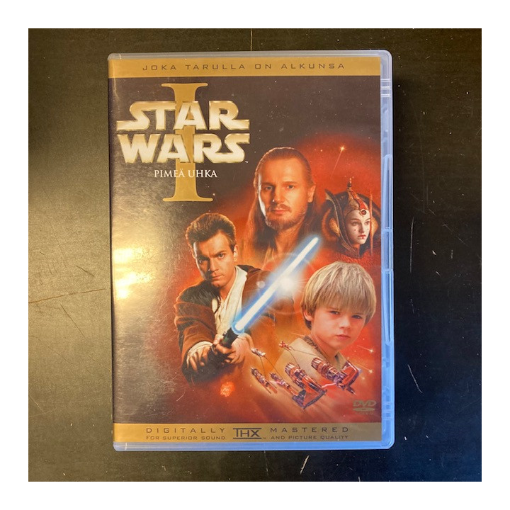 Star Wars I - Pimeä uhka DVD (VG+/M-) -seikkailu/sci-fi-