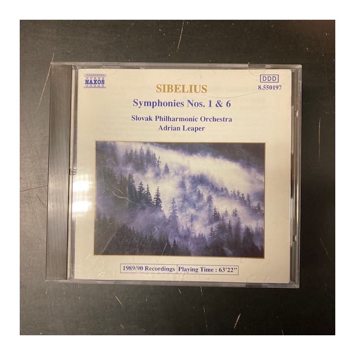 Sibelius - Symphonies Nos. 1 & 6 CD (M-/M-) -klassinen-