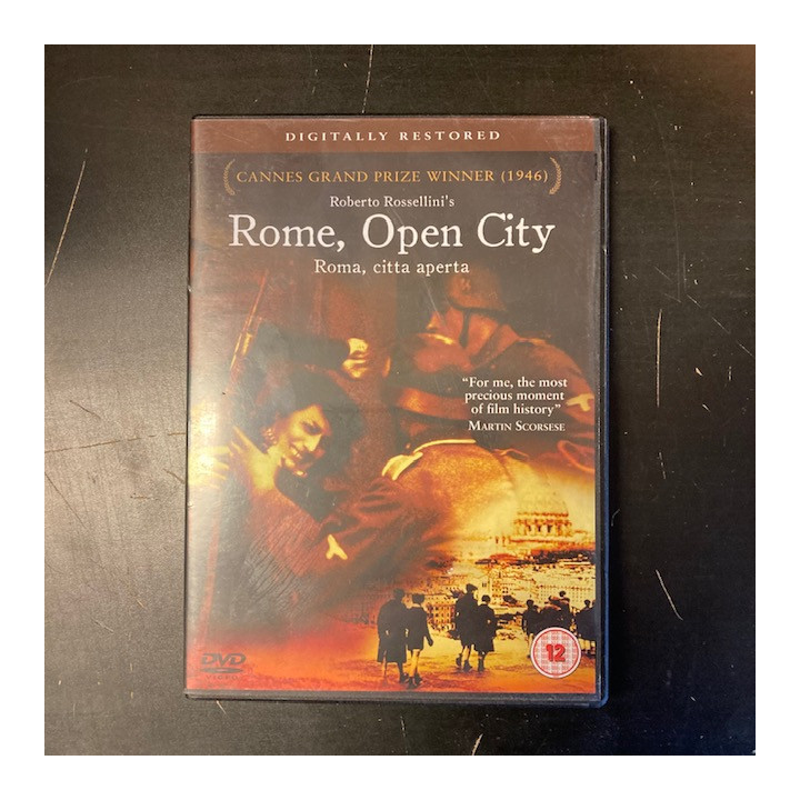 Rome, Open City DVD (M-/M-) -sota/jännitys- (ei suomenkielistä tekstitystä/englanninkielinen tekstitys)