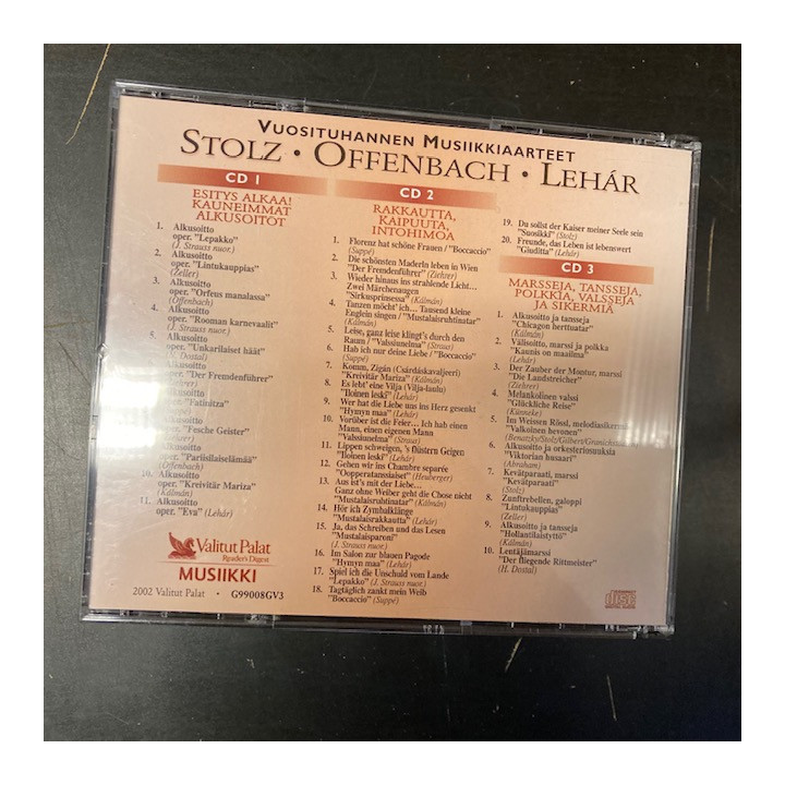 Stoltz / Offenbach / Lehar - Operetin kiehtova maailma 3CD (VG+-M-/M-) -klassinen-