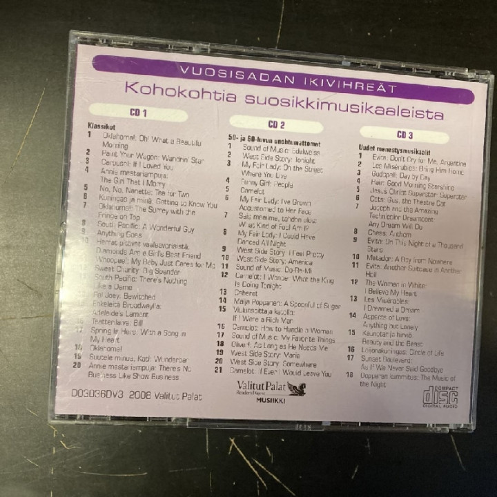 V/A - Vuosisadan ikivihreät (Kohokohtia suosikkimusikaaleista) 3CD (VG-M-/M-)