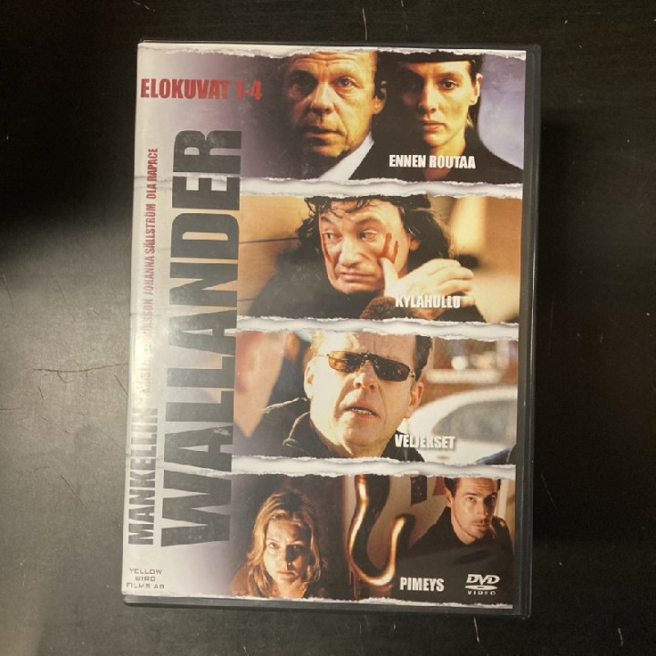 Wallander 1-4 - Ennen routaa / Kylähullu / Veljekset / Pimeys 4DVD (VG+/M-) -jännitys-