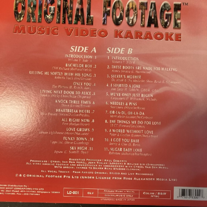 Original Footage - Music Video Karaoke Volume 1 LaserDisc (VG+/M-) -karaoke-