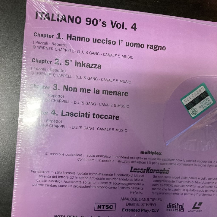LaserKaraoke - Italiano 90's Vol.4 LaserDisc (avaamaton) -karaoke-