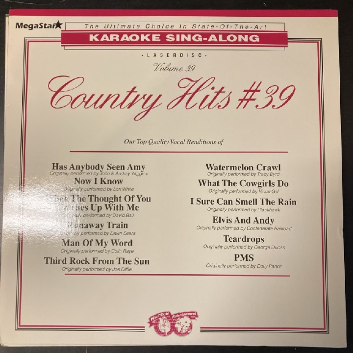 NuTech Entertainment - Country Hits 39 LaserDisc (VG+-M-/M-) -karaoke-