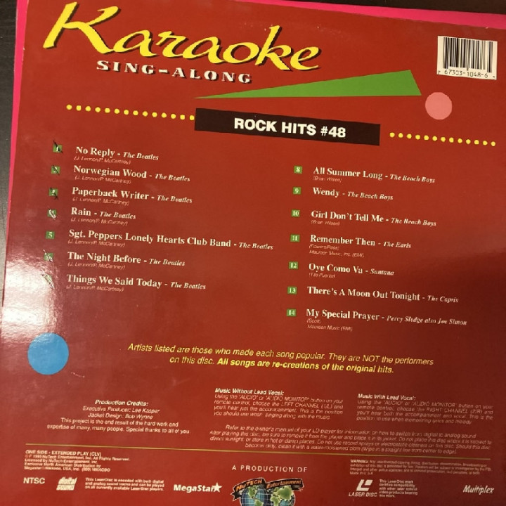 NuTech Entertainment - Rock Hits 48 LaserDisc (VG/VG+) -karaoke-