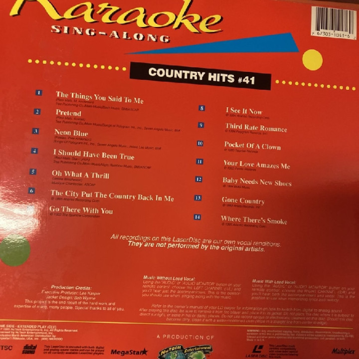 NuTech Entertainment - Country Hits 41 LaserDisc (VG+-M-/VG+) -karaoke-