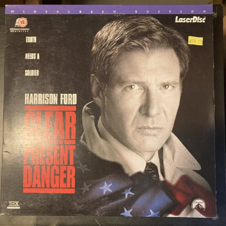 Clear And Present Danger LaserDisc (VG+/VG+) -toiminta-