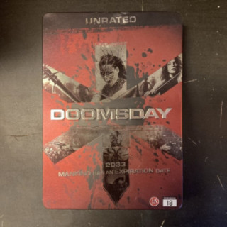 Doomsday (steelbook) DVD (VG+/VG+) -toiminta-