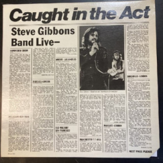 Steve Gibbons Band - Caught In The Act LP (VG+-M-/VG+) -pub rock-
