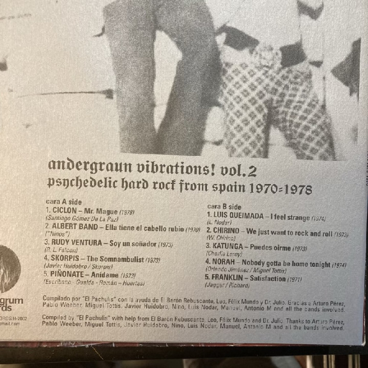 V/A - Andergraun Vibrations Vol.2 (Psychedelic Hard Rock From Spain 1970-1978) LP (VG+-M-/M-)