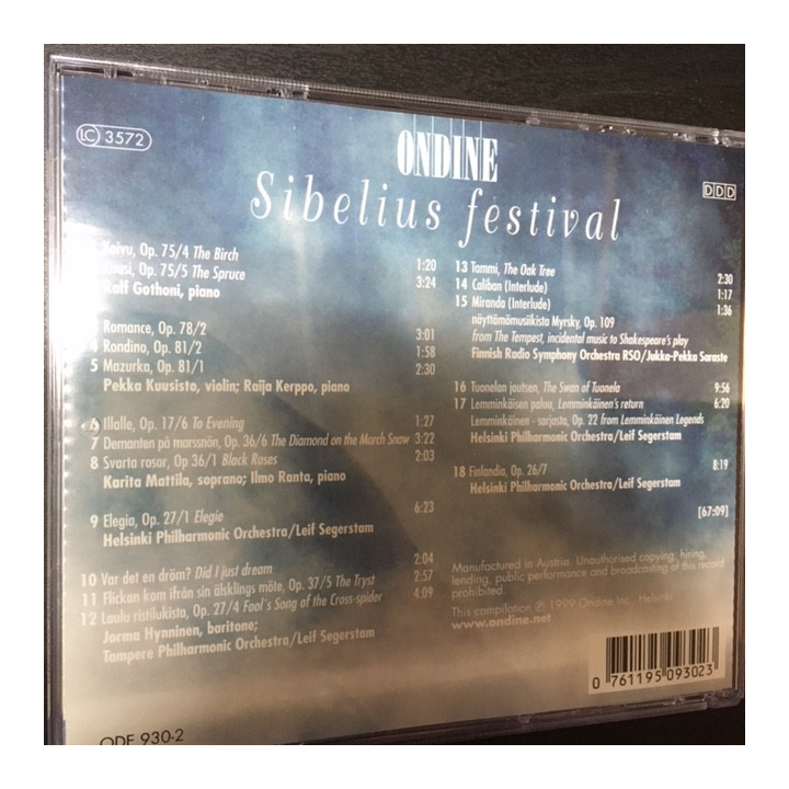 Sibelius Festival CD (M-/VG+) -klassinen-
