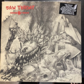 Saw Throat - Inde$troy (UK/1989) LP (VG+/M-) -hardcore-