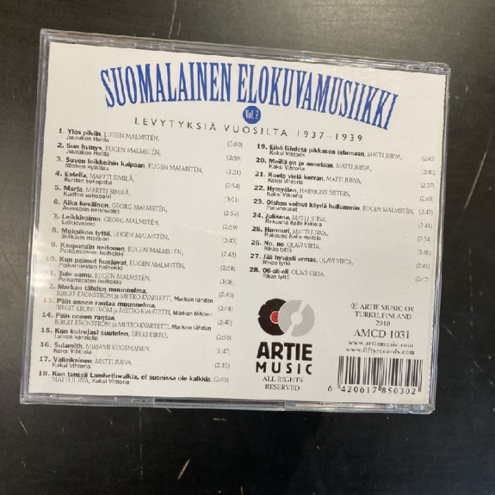 V/A - Suomalainen elokuvamusiikki Vol.2 (levytyksiä vuosilta 1937-1939) CD (VG/VG+)