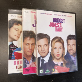 Bridget Jones 1-3 3DVD (VG+-M-/M-) -komedia/draama-
