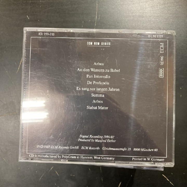 Pärt - Arbos CD (M-/VG+) -klassinen-
