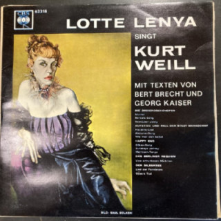Lotte Lenya - Lotte Lenya Singt Kurt Weill LP (VG+/VG+) -cabaret-