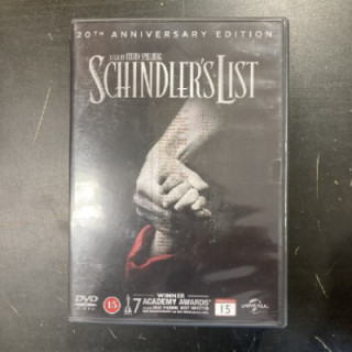 Schindlerin lista (20th anniversary edition) 2DVD (M-/M-) -draama-