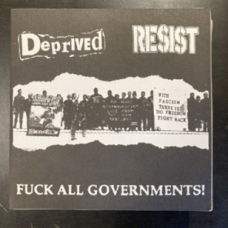 Deprived / Resist - Fuck All Governments! 7'' (VG+/M-) -hardcore-