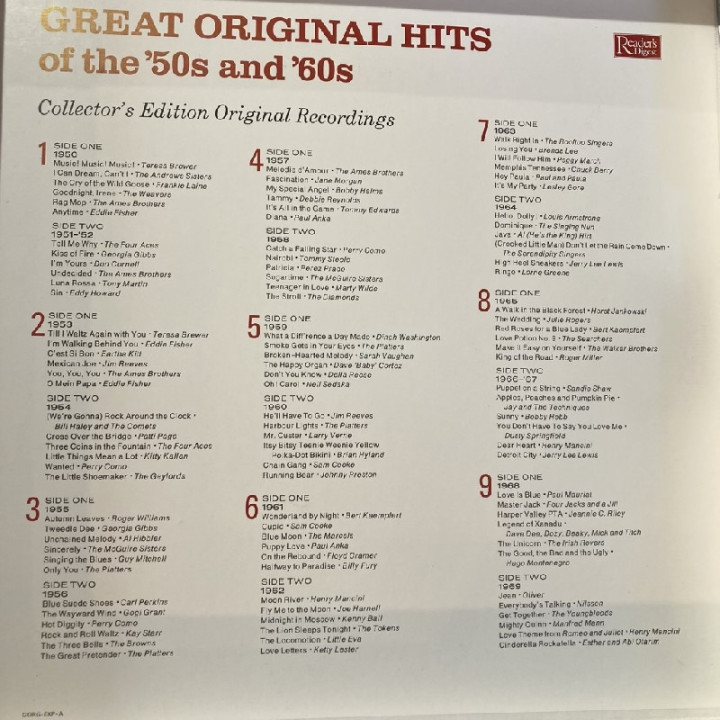 V/A - Great Original Hits Of The '50s And '60s 9LP (VG+-M-/VG+)