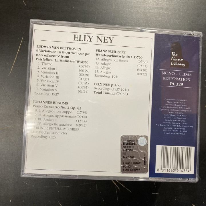 Elly Ney - A Portrait (Recordings 1937-1941) CD (M-/M-) -klassinen-