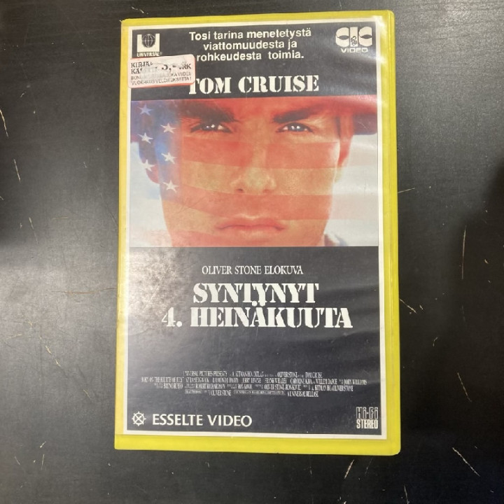 Syntynyt 4. heinäkuuta VHS (VG+/VG+) -draama-